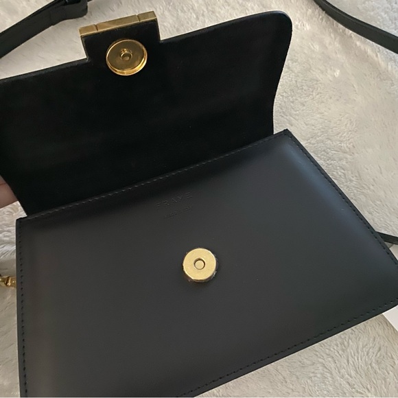 FRAME Le Signature Small Top Handle Bag with Strap Noir Black Leather - Picture 4 of 7